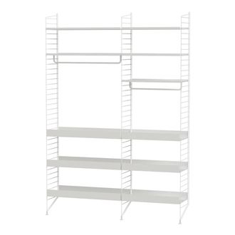 String Furniture String - Aufbewahrungskombination, 140 x 200 x 30 cm, weiss