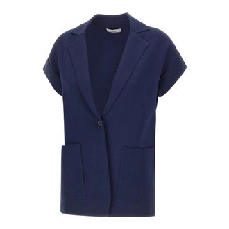 KANGRA Sleeveless Knitted Blazer - female - Kangra - Blazers - Blue - XL - Jackets