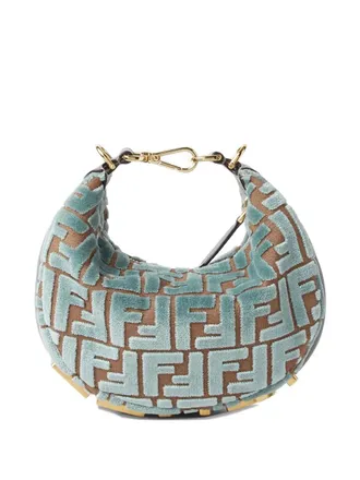 Fendi mini Fendigraphy jacquard shoulder bag - women - Velvet/Fabric - OS - Green