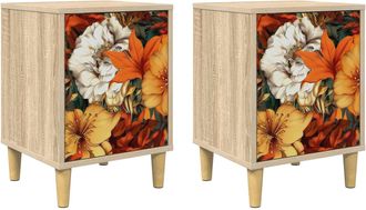 vidaXL Mesa De Noche Gennep 2 Uds. Roble Sonoma 36 X 33 X 50 Cm Vidaxl