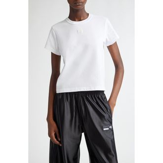 【Alexander Wang】White Cotton Oversized Logo T-Shirt White Cotton Oversized Logo Tee in VINTAGE WHITE