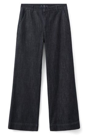 Mango Wide Leg Trouser Jeans in Open Blue at Nordstrom, Size 10