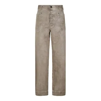 Vivienne Westwood Straight Jeans, male, Beige, Size: W30 Metallic Straight-Leg Trousers