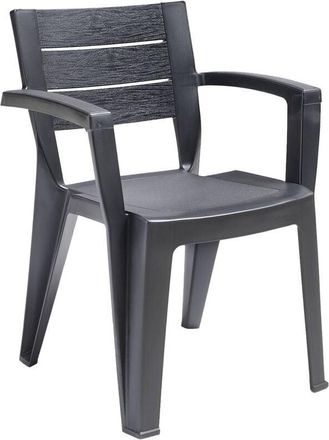 Dmora Dmora - Sillas De Jard&iacute;n Camogli, Silla De Jardin, Asiento Exterior Multiusos, Banco De Jard&iacute;n, Made In Italy, 60x58 H79 Cm, Antracita