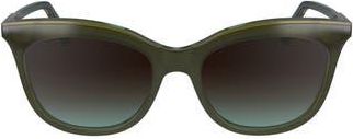 Longchamp 53mm Gradient Cat Eye Sunglasses in Olive/azure at Nordstrom Rack