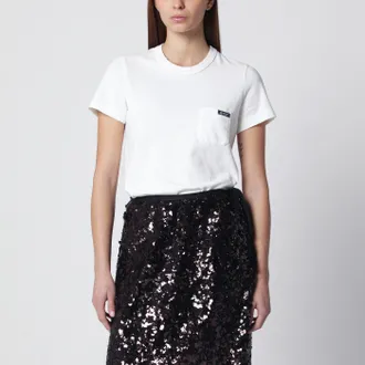 Prada T-shirt girocollo bianca in cotone