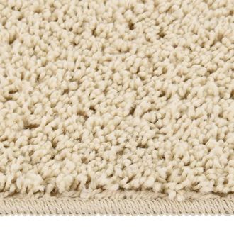 Berkfield Home Shaggy Rug Cream 160x230 cm Anti Slip in Beige | Size: 100 cm diameter