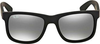 Ray-Ban Ray Ban Justin Color Mix Grey Mirror Rectangular Mens Sunglasses RB4165 622/6G 51