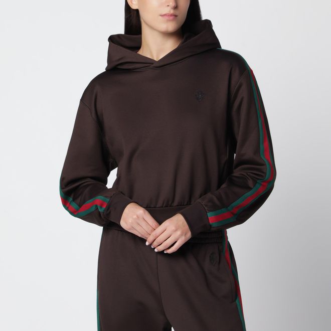 Felpa corta in jersey stretch Deep Chocolate