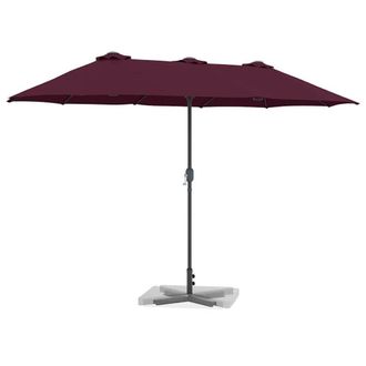 Berkfield Home Modern Garden Parasol Folding Bordeaux red 380 x 196 x 235 cm in Wine
