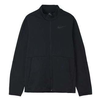 Nike DRI-FIT logo Colorblock Stand Collar Knit Training Jacket Black CU4948-010