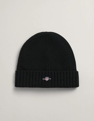 GANT Mens GANT Unisex Shield Wool Beanie - 5 Black - Size: ONE size