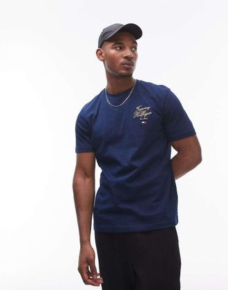 Tommy Hilfiger stack script logo T-shirt in navy