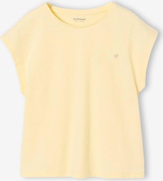 Vertbaudet M&auml;dchen T-Shirt BASICS Oeko-Tex hellgelb
