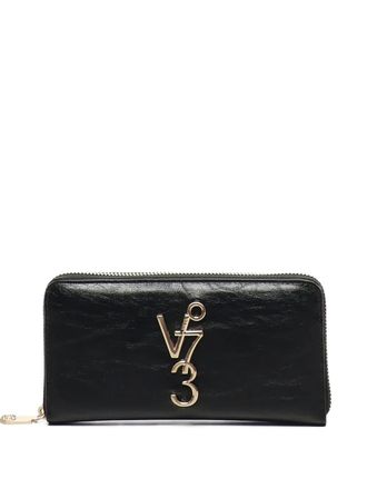 V° 73 logo-plaque zip-around wallet - Black