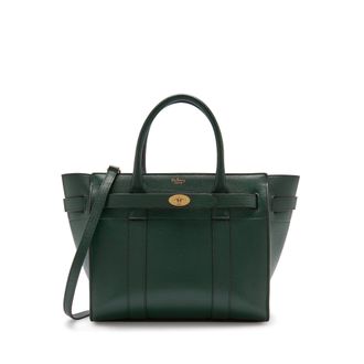 Mulberry Womens Small Zipped Bayswater Shoulder Bag - Mulberry Green