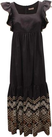 D.exterior Maxi-jurk - Dames - Maxi kleedjes - Zwart - M - Kleedjes