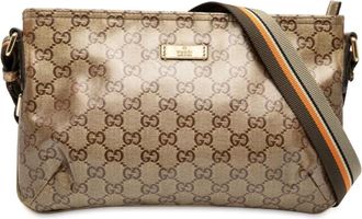 Gucci 2000-2015 GG Crystal Web crossbodytas - Bruin