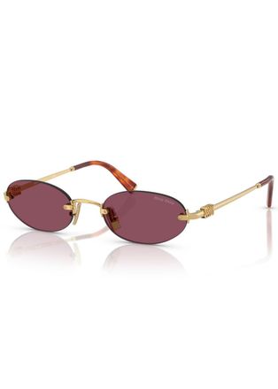 Miu Miu Round-frame Sunglasses - Gold - One Size
