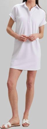 Peace of Cloth Kyle Short Sleeve Pique Knit Collared Dress In White
