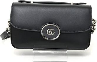 Gucci Pre-owned Leather gucci-bags - Dames - Vintage Schoudertas - Zwart - ONE Size - Leer - Vintage