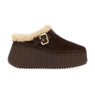 Chlo&eacute; Nama Wedge Mules - - Shoes - Donna - Marrone - 39 EU
