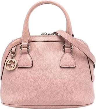Gucci Pre-owned The Dome Handbag - Dames - Vintage Handtas - Roze - ONE Size - Leer - Vintage