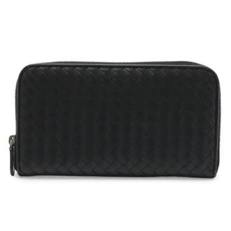 Bottega Veneta Pre-owned Wallets, male, Black, Size: ONE SIZE Pre-owned Intrecciato Leather Long Wallet