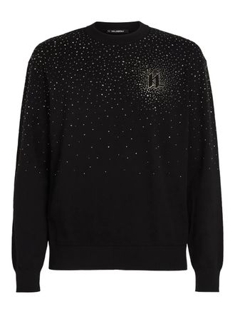 Karl Lagerfeld Verfraaide sweater met ronde hals - Zwart