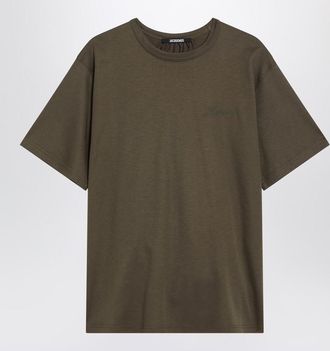 Jacquemus Khaki T-Shirt With Pleats On The Back