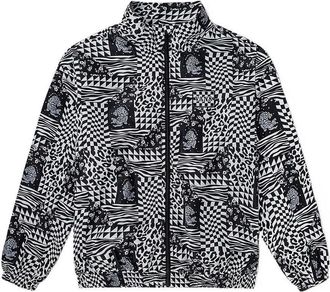 Vans SS22 Grid Full Print Jacket Couple Style Black VN0A5H9T7TO