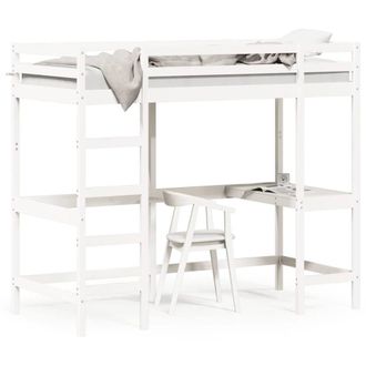 Berkfield Home Loft Bed without Mattress White 90x190 cm Single Solid Wood Pine
