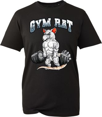 Generic Gymrat Graphic T-Shirt, Funny Jacked Rat Muscles Gym Fitness Lover Shirt, Gift Unisex Tee Top (Black, L)