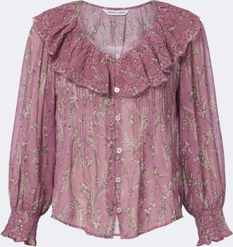 Veronica Beard Hewitts ruffled floral georgette blouse