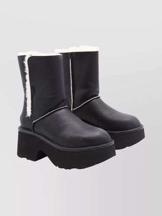 UGG stylish platform ankle boots with round toe