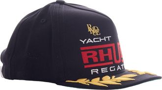 Rhude Mens Baseball Cap Regatta Club Black-White-Red Hat Black/white/red