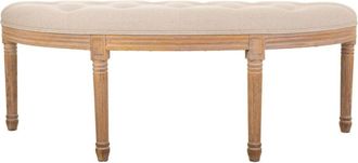 Wanderlust Deco Banqueta Antigua De Madera Color Crema 125x45x48
