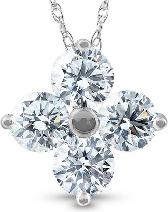 Pompeii3 1 Ct Diamond 4-Stone Pendant 14k White Gold EX3 Lab Grown Necklace