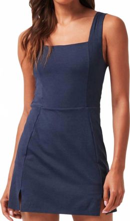 Travis Mathew Moveknit Sleeveless Mini Dress In Heather Navy Blazer