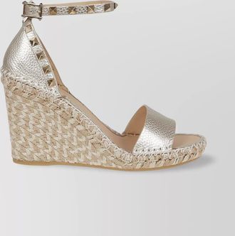 Valentino Garavani studded open toe wedge espadrilles