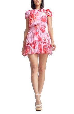 Dress The Population Kenley Floral Smocked Cocktail Minidress in Blush Multi at Nordstrom Rack, Size X-Small