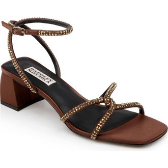Badgley Mischka Brisa Ankle Strap Sandal in Chc/sat at Nordstrom Rack, Size 6.5