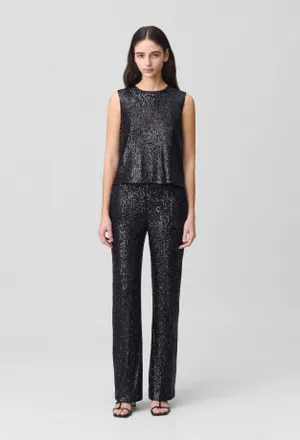 Claudie Pierlot Top &agrave; sequins noir