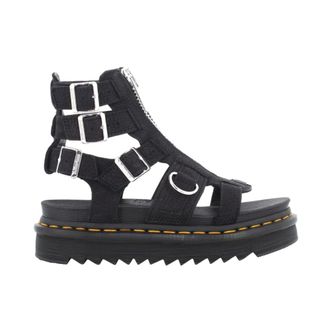 Dr. Martens Schoenen, Dames, Zwart, 36 EU, Leer, Olson Tumbled Nubuck Flat Sandalen