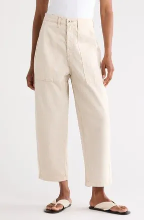 AG - Adriano Goldschmied Camille High Waist Crop Straight Leg Jeans in Sulfur Desert Rock at Nordstrom Rack, Size 29