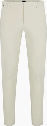 HUGO BOSS Mens Kaito1 Solid Patterned Straight Chinos - White - Size: 40/32