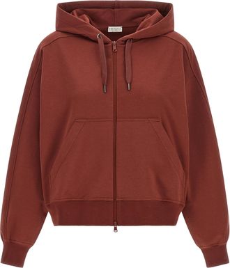 Brunello Cucinelli Bordeaux Cotton Womens Sweatshirt