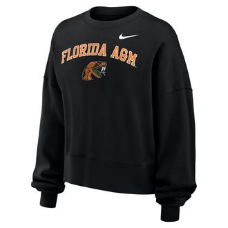 Nike Womens College (Florida A&M University) Phoenix Fleece Crewneck Sweatshirt in Black | W33302FAMU26-BLK