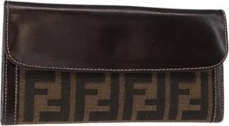Fendi Pre-owned Wallets, female, Brown, Size: ONE SIZE Pre-owned Canvas Wallet