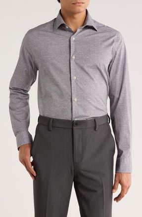 Jack Victor Bruce Stretch Cotton Dress Shirt in Grey at Nordstrom Rack, Size Xx-Large